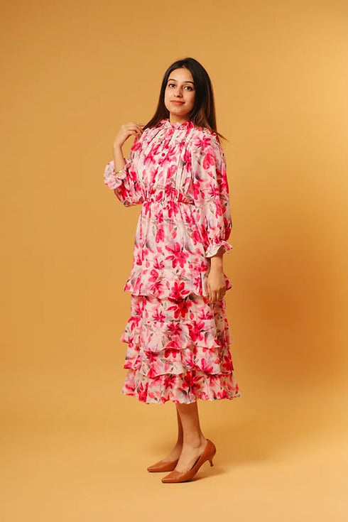 Sylvie Breezy Printed Layered Midi Dress